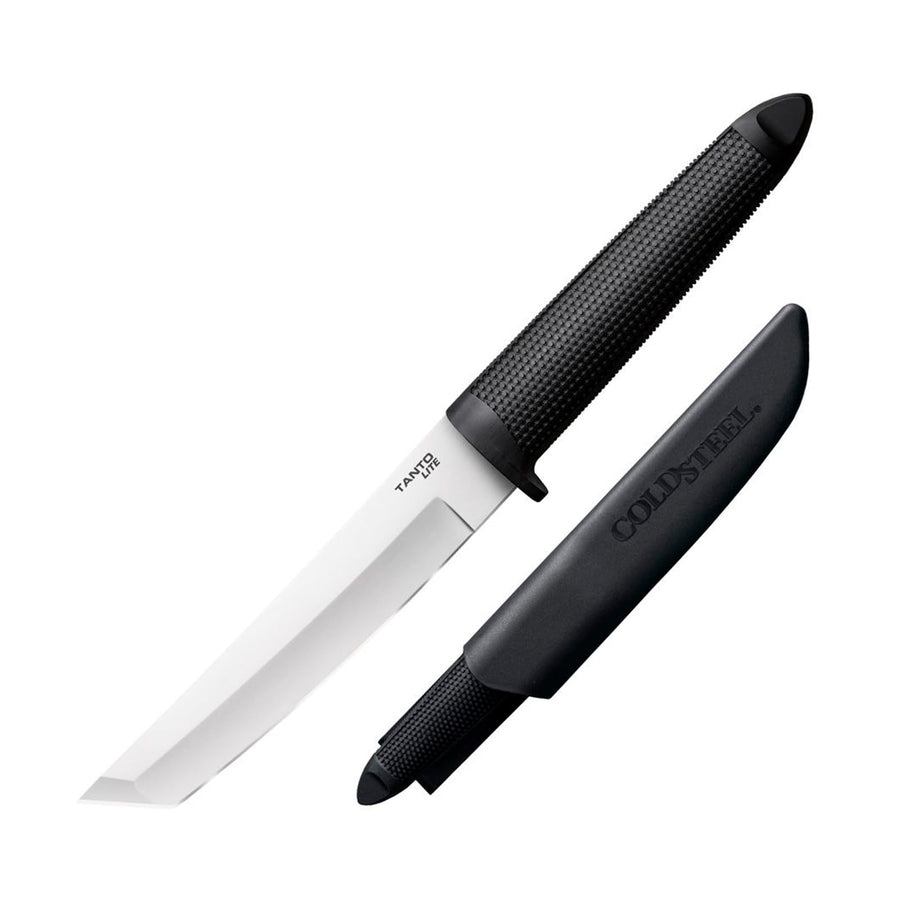 Cold Steel Durable Tanto Lite Lightweight German 4116 Stainless Steel 6" Fixed Blade Outdoor Hunting Utility Knife, Non-Slip Kray-Ex Handle, Secure-Ex Sheath