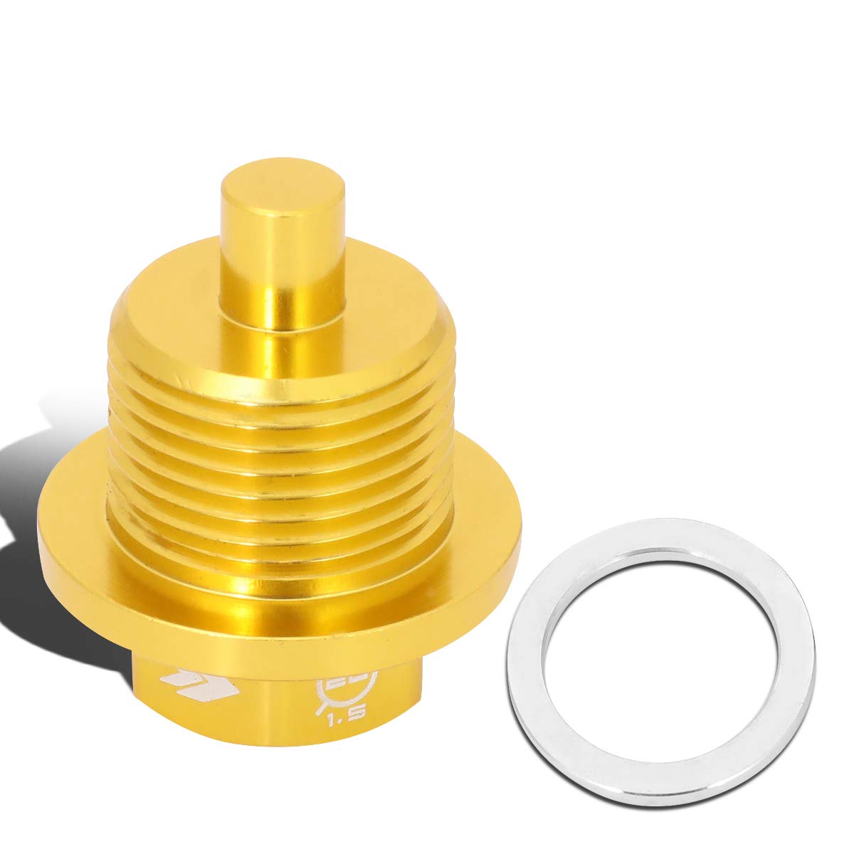 Magnetic Oil Drain Plug NRG Innovations, M20 X 1.5 Thread Size Engine Oil Drain Nut w/Washer, Gold, T-6061 Aluminum w/Stainless Steel Internal Magnet, NRG-NOP-300GD