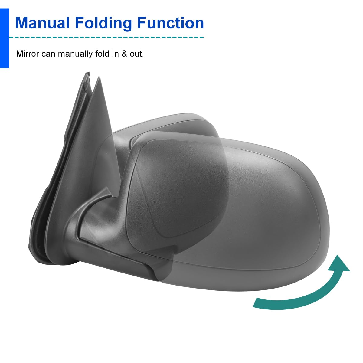 Spec-D Tuning Power Heated Left Driver Side Manual Fold Mirror Compatible with 1999-2002 Chevy Silverado, GMC Sierra