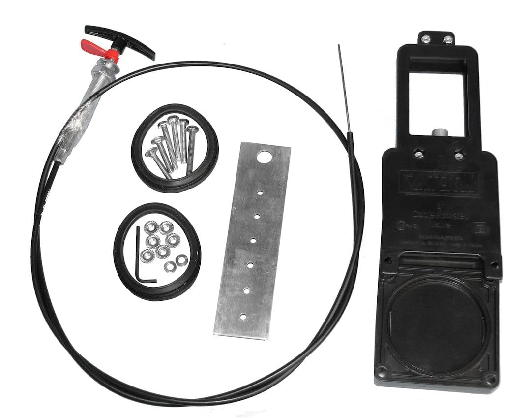 72" Valterra TC172 Flexible Cable Kit with 1-1/2" Valve, Black