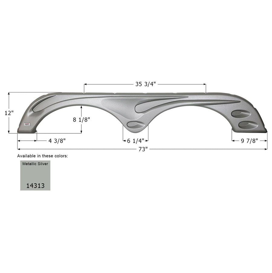 Fender Skirt ICON, Tandem, Forest River, FS4313, Metallic Silver, LH