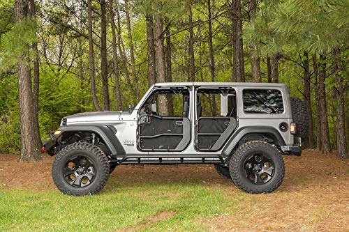 Fortis Tube Door Covers Rugged Ridge for Jeep Wrangler JLU | Front & Rear Set | 13579.55 | Fits 2018-2025 Jeep Wrangler JLU 4-Door