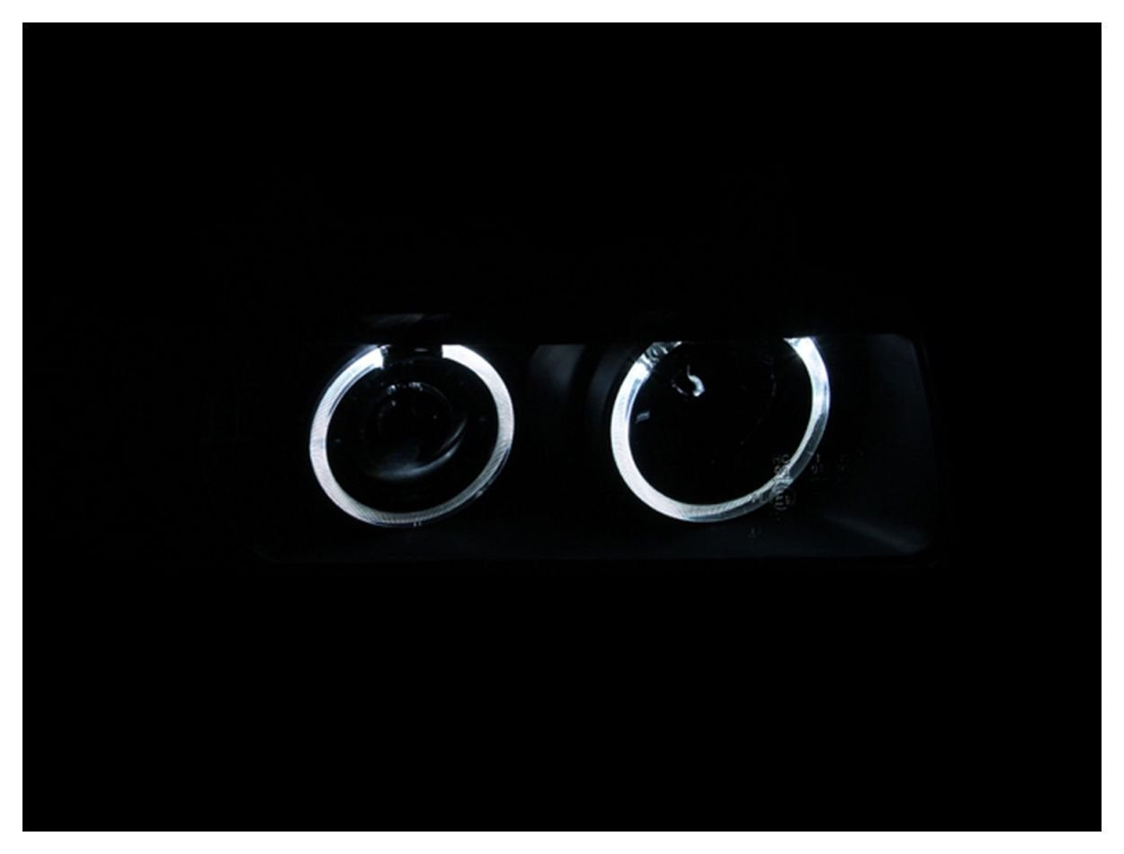 Projector Headlight Set ANZO USA w/LED Halo-Black 121325