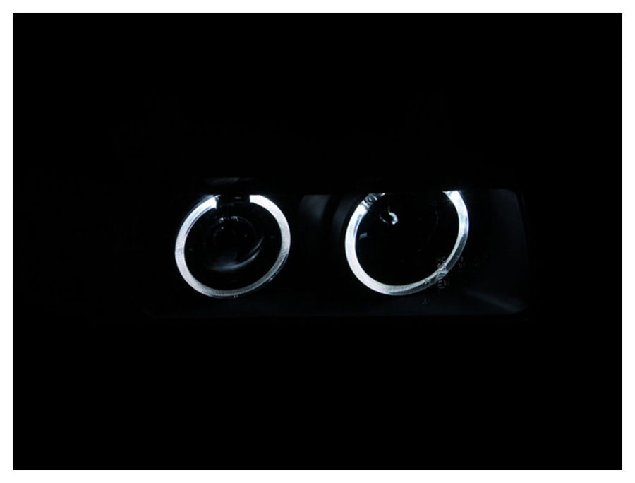 Projector Headlight Set ANZO USA w/LED Halo-Black 121325