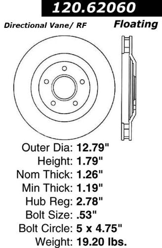 Centric Disc Parts Brake Rotor 120.62060CRY