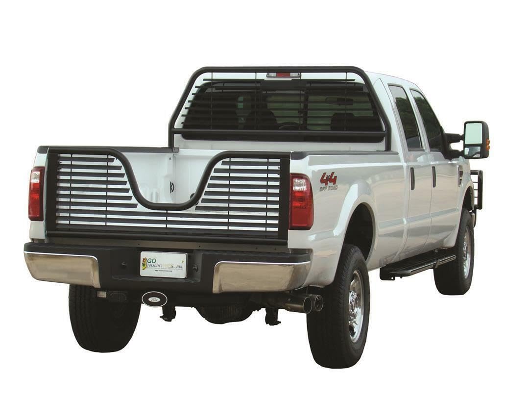 Black Louvered V-Gate Tailgate Go Industries for Ford F-250/350 HD
