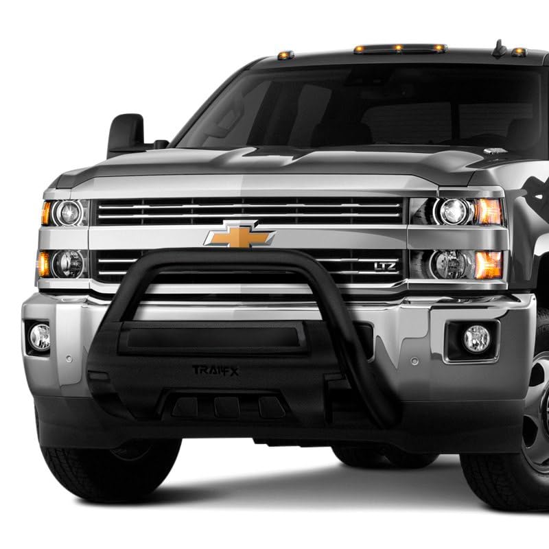 Bull Bars TrailFX B1605B Fits Ram 1500 2011-2018 Steel 3.5 Inch Black Powder Coated Steel Bull Bar with Mounting Hardware Skid Plate, Light Mount Ready