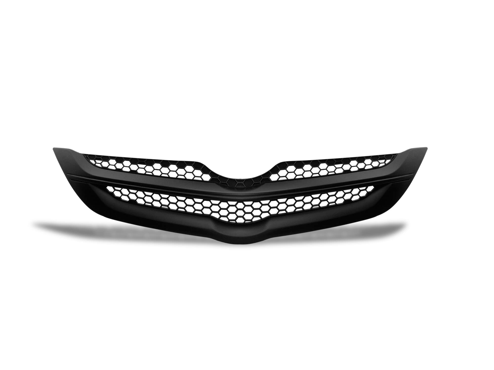 Honeycomb Mesh Front Hood Grille Armordillo USA 7150386 - Gloss Black Fits 2006-2011 Toyota Yaris 4 Door Sedan