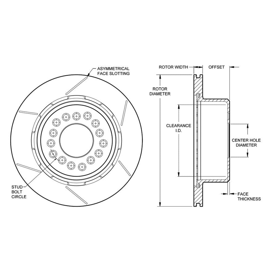 GTS Grooved - Rotor-1.91" Offset