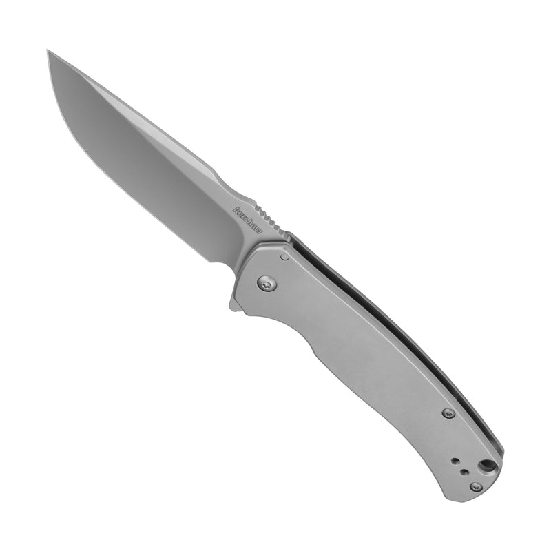 Kershaw Pocket Knife Scour, Matte Gray Design, 3.3 Inch Stainless Steel Drop Point Blade, EDC with Assisted Opening, Reversible Pocketclip, Everyday Carry Pocket Knife for Men and Women