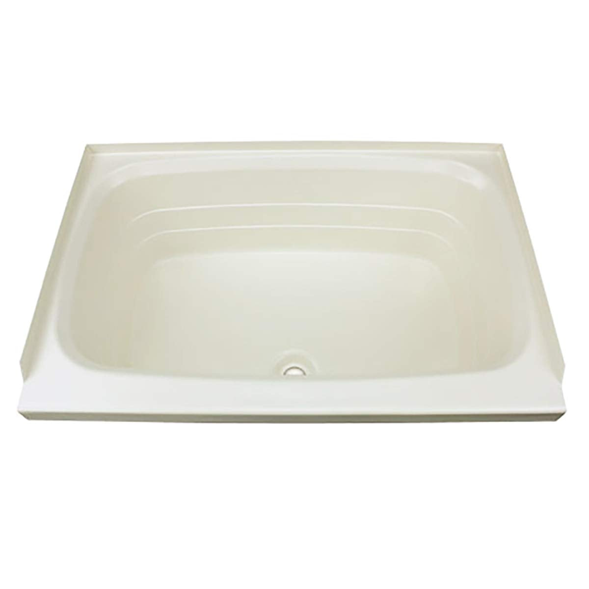 24" x 38" Lippert Replacement Parchment Bathtub with Center Drain, Scratch-Resistant ABS Acrylic for RVs, Travel Trailers, 5th Wheels, Motorhomes - P2438CDSPK