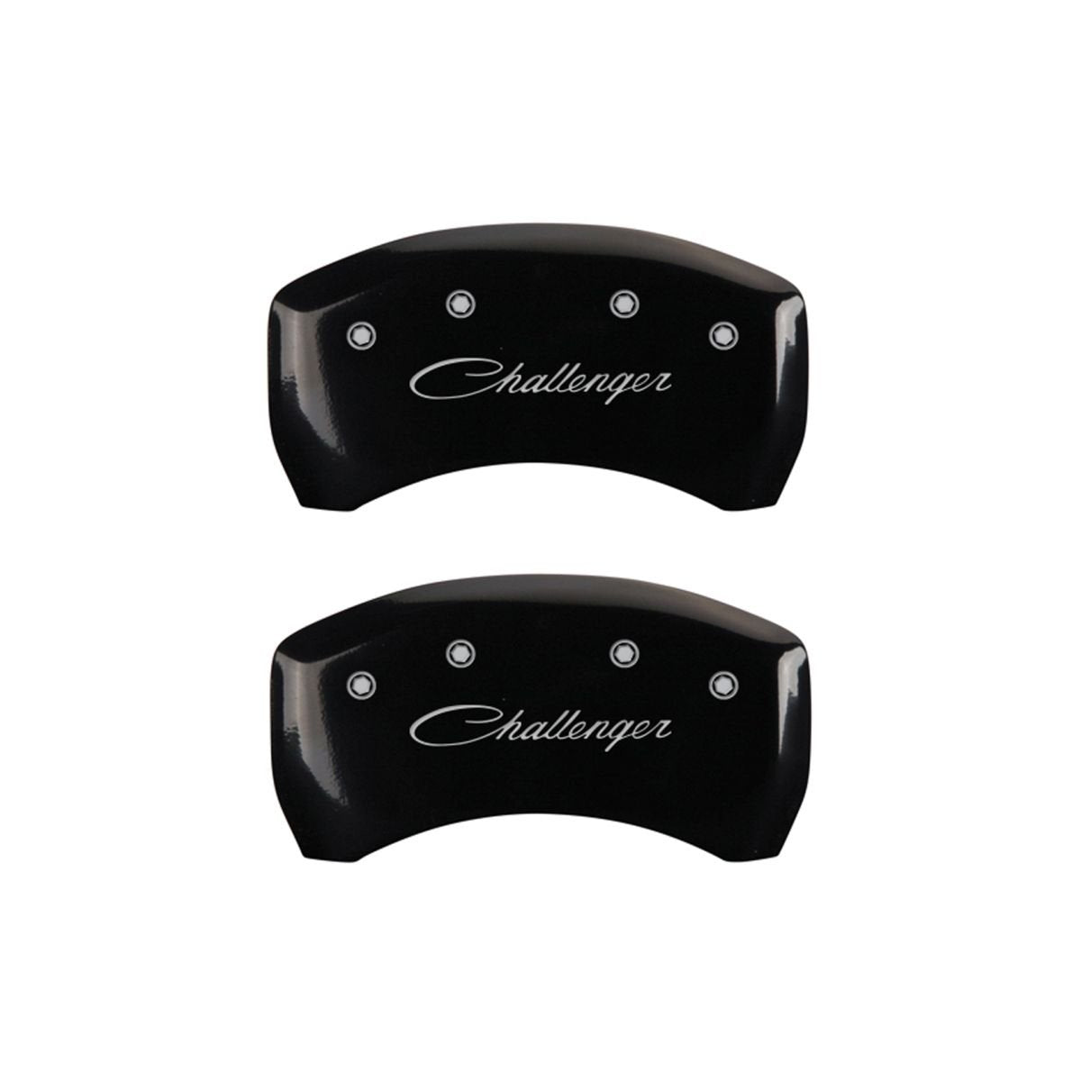 MGP 12001SCLSBK Caliper Covers & Challenger Black Engraved Caliper Covers - Front & Rear44; Set of 4