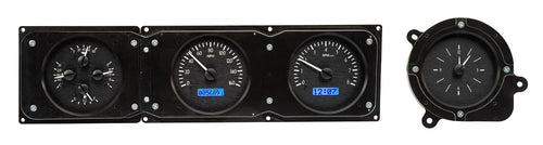Dakota Digital VHX-68F-TOR-K-B Analog Dash Gauge System with Compatible 1968-69 Ford Torino, Fairlane and Ranchero, Black Alloy Style, Blue Backlighting