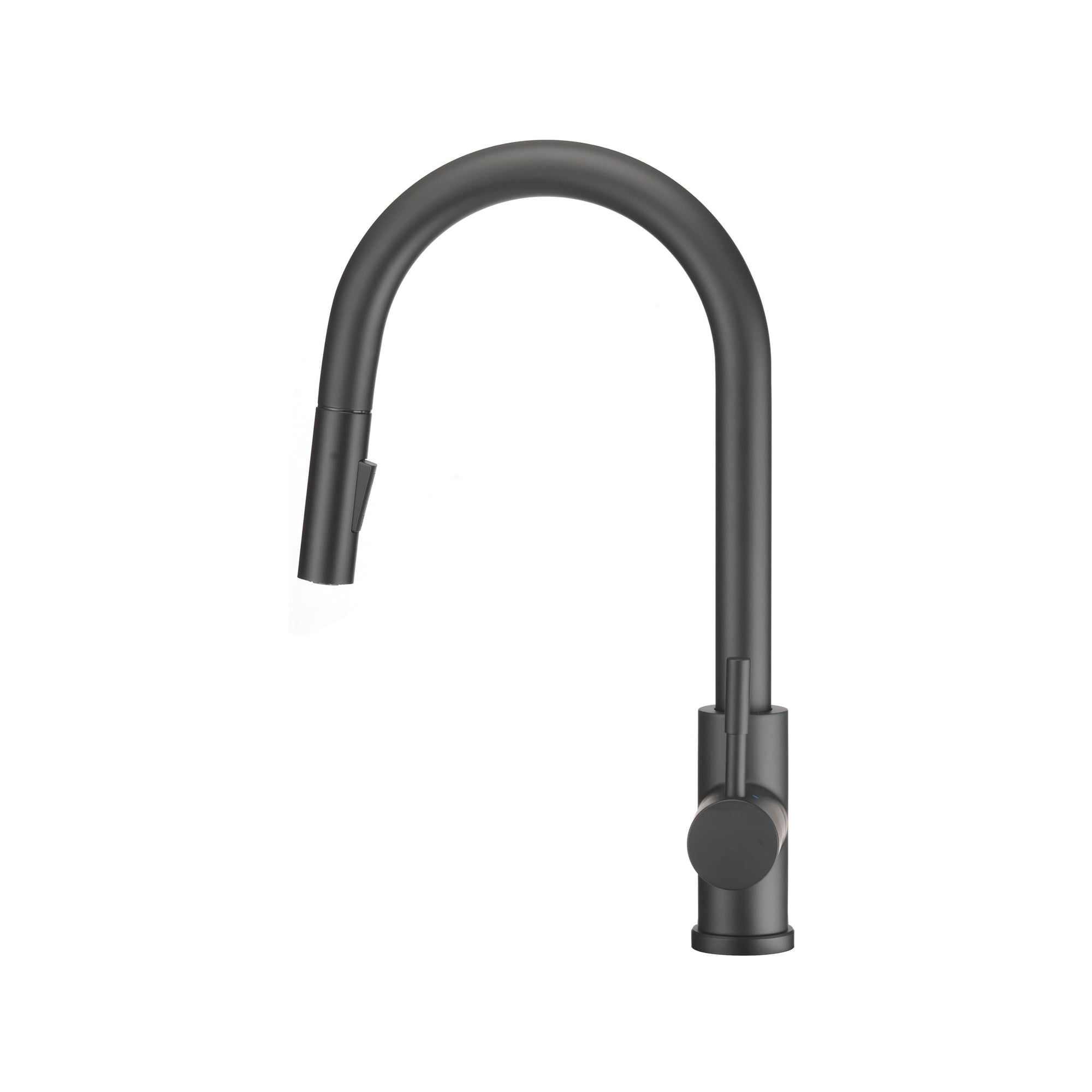 Dura Faucet Streamline RV Single Handle Pull-Down Kitchen Sink Faucet - Optional Deck Plate (Matte Black)
