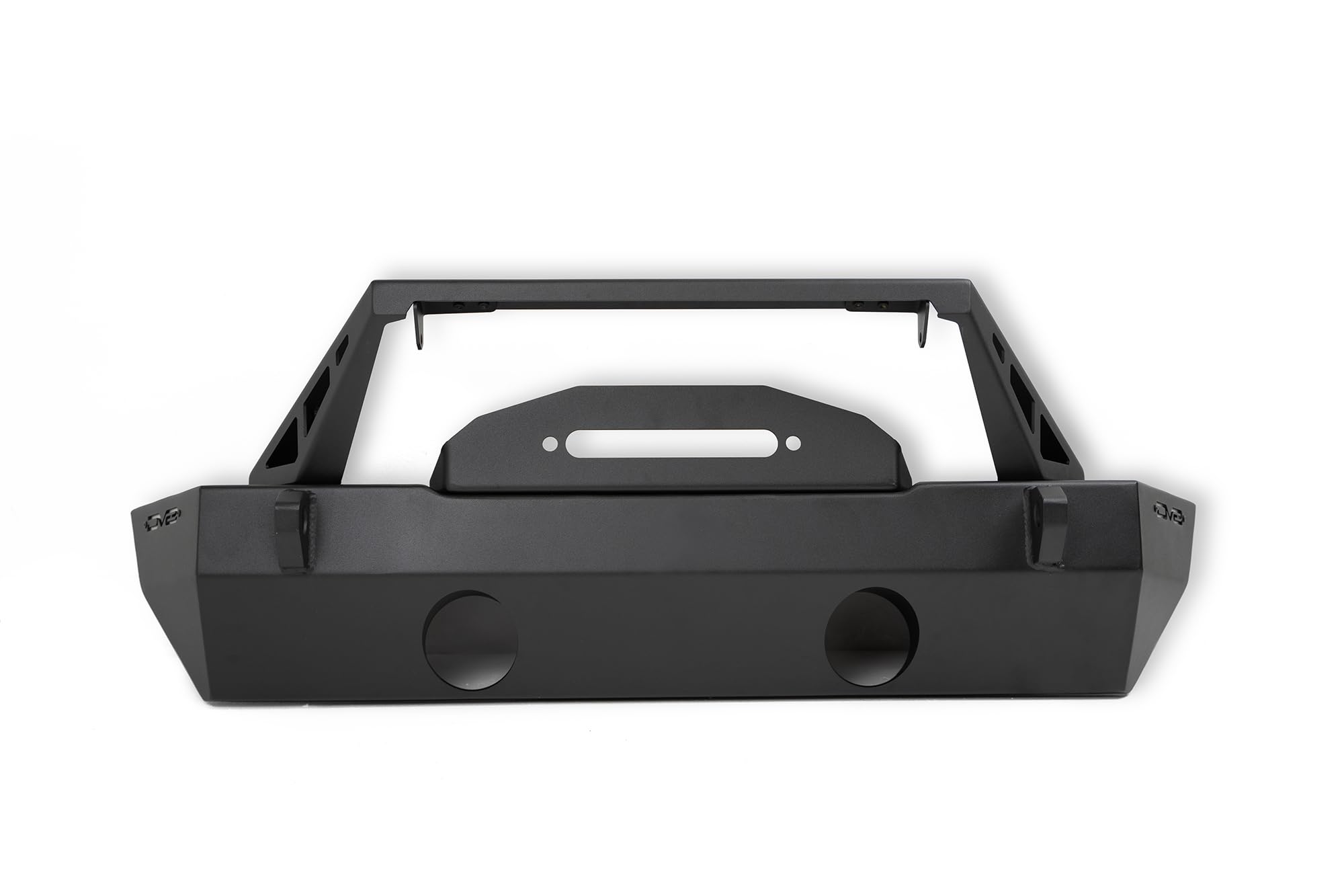 DV8 Offroad FS-25 Front Stubby Bumper for the 2007-2025 Jeep Wrangler JL/JK & Gladiator JT | Plated Bolt-On Bull Bar | Fog Light Mounts | Winch Mount Compatible With Multiple Sizes