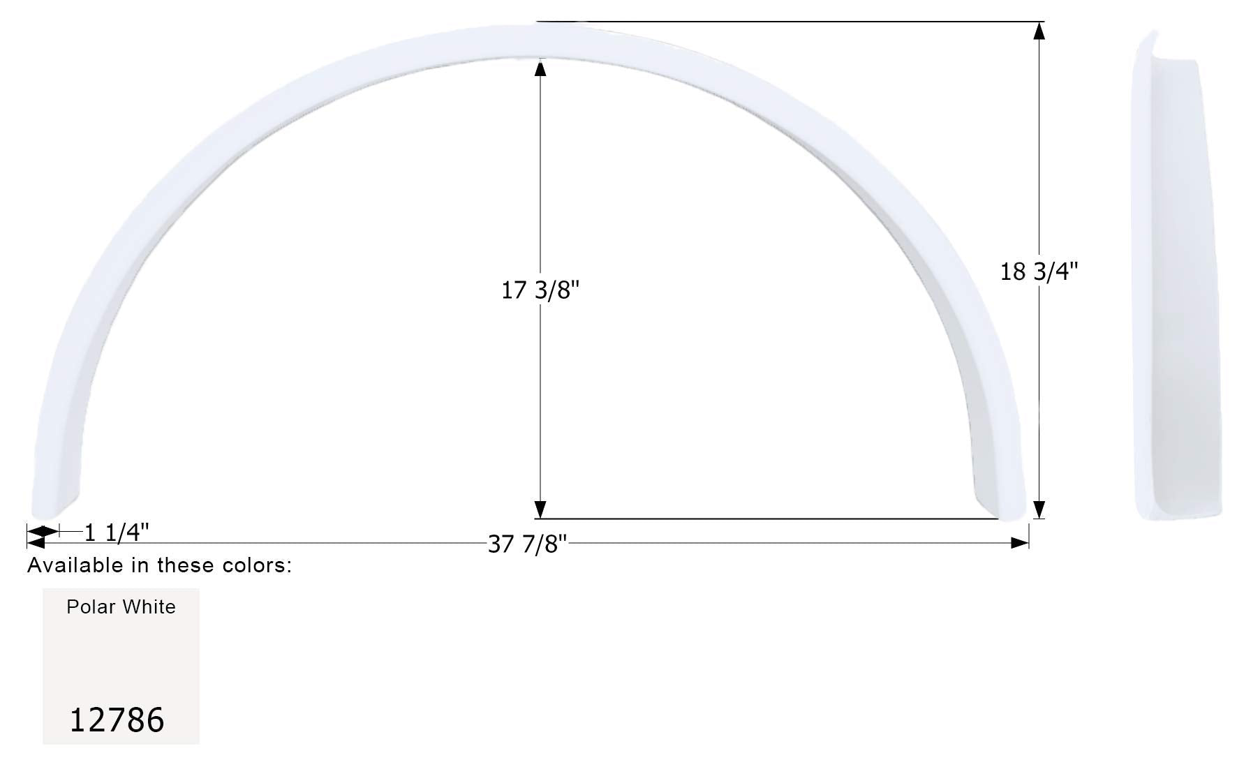 Fender Skirt ICON, Single, Jayco, FS2786, Polar White