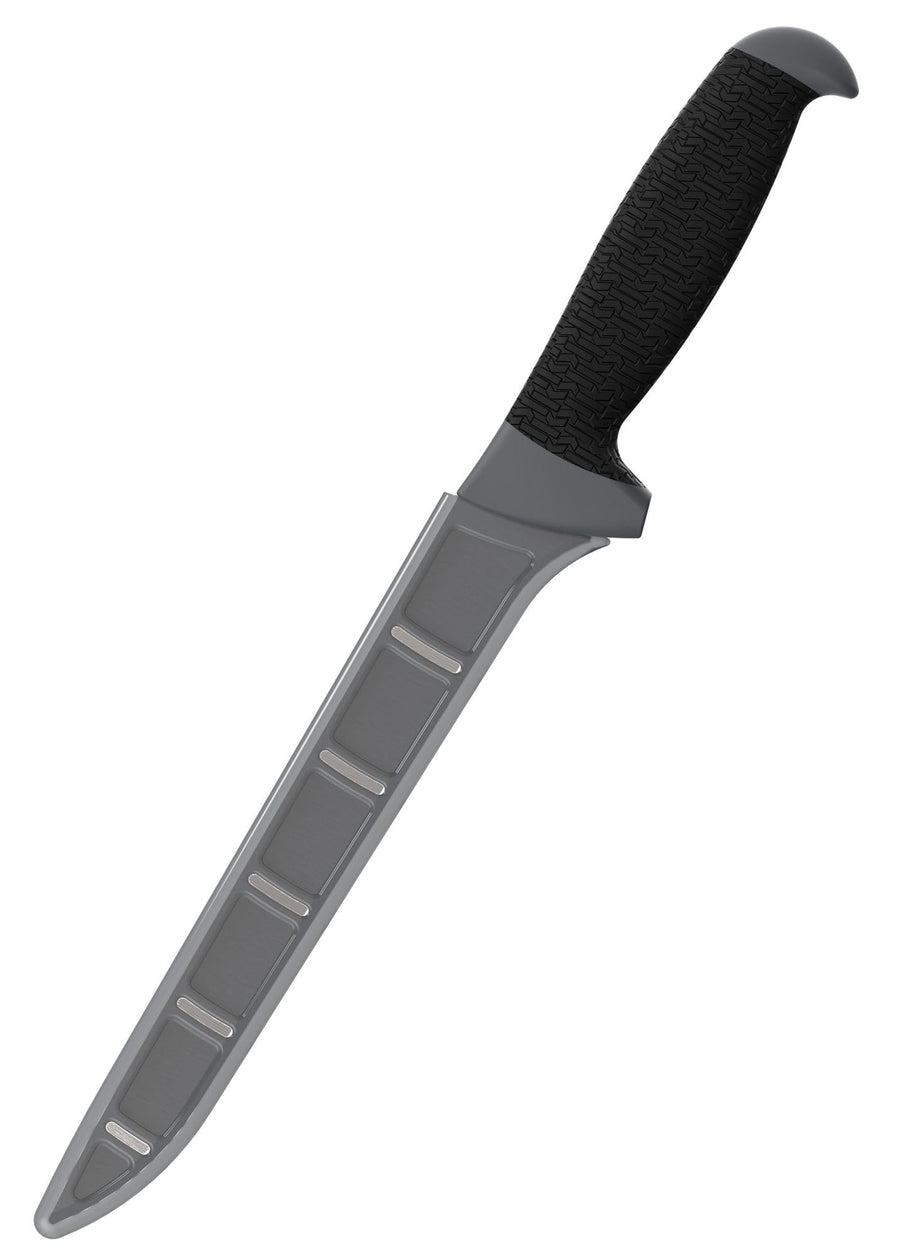 Kershaw 7.5 Inch Narrow Fillet Knife, Black, Fixed Stainless Steel Blade, Trailing Point Blade Tip, Includes Blade Protector, Fishing Fillet Knife for Small Salt and Fresh Water Fish