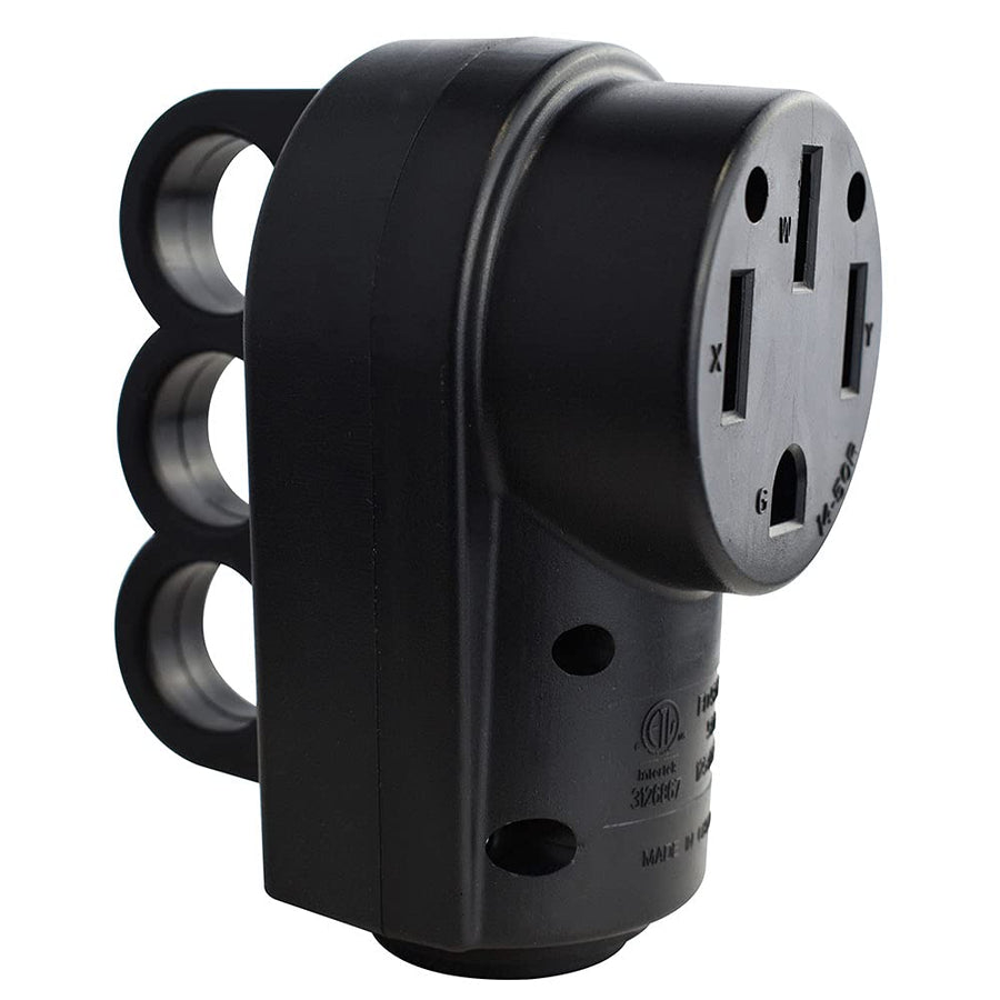 50 Amp Hughes Autoformers Female Plug, Black