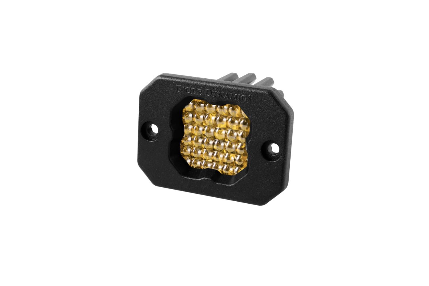Diode Dynamics SSC1 Yellow Pro Flush Mount LED Pod (one), Flood w/Amber Backlight