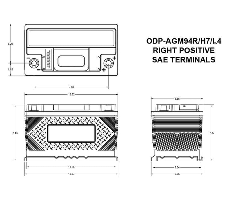 Performance Automotive Battery Odyssey 94R-850