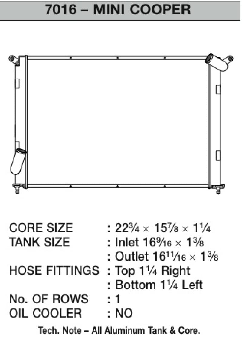 High Performance CSF Radiator 7016