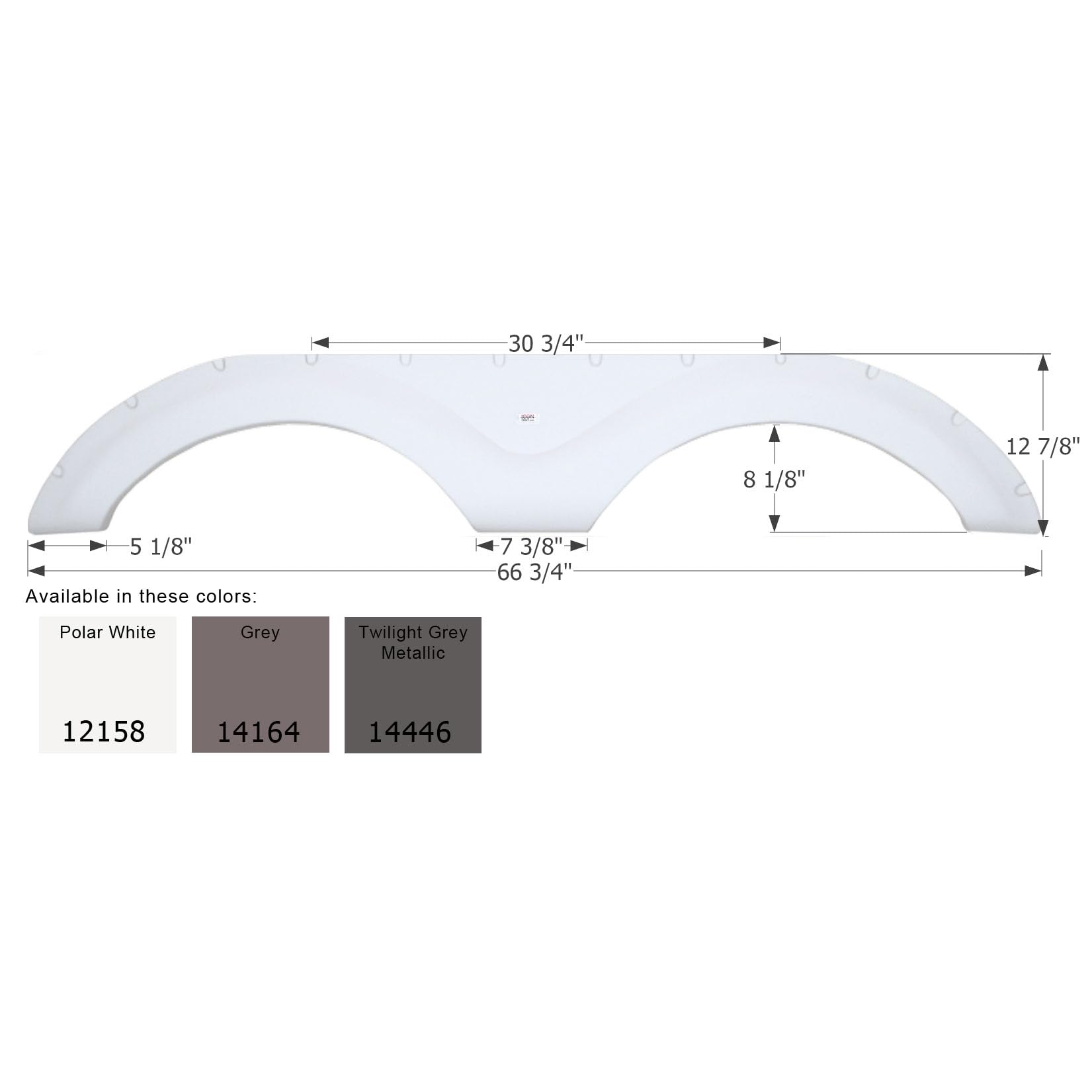 Fender Skirt ICON 14446, Tandem, Cruiser, FS2158, Twilight Grey Metallic