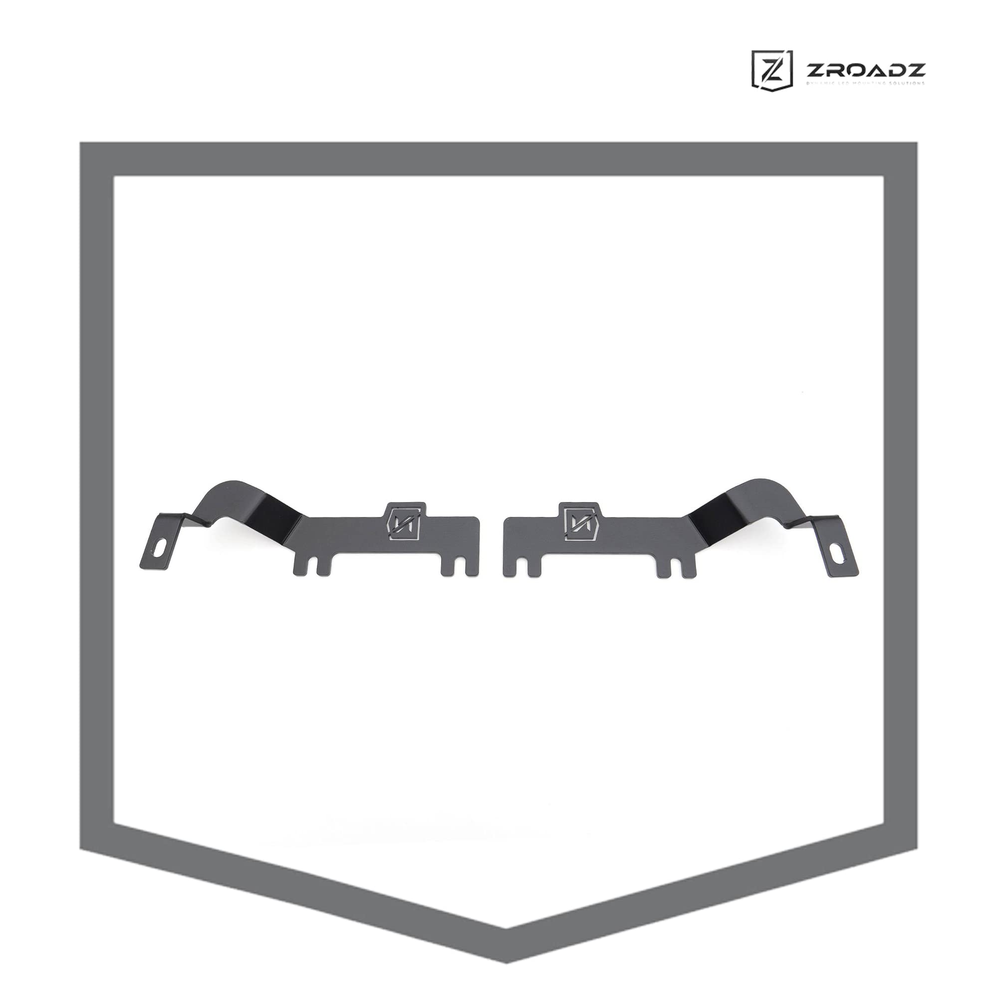 ZROADZ LED Mounting Bracket Ditch Hood Hinge - Compatible w/ 2019-2022 Chevy Silverado 1500 - to Mount (2) 3 Inch LED Pod Lights - Mild Steel Gloss Black Finish - Bolt-On Installation - PN #Z362181