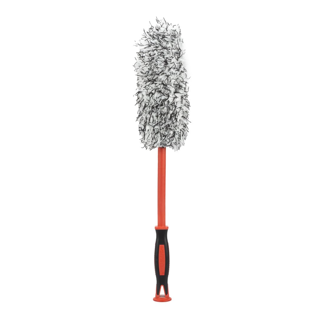 Maxshine Premium Purple & White Large Universal Flat Microfiber Brush – Detailing Tool for Tight Spaces – Removable Head with Extra Covers – Interior Cleaning Accessory