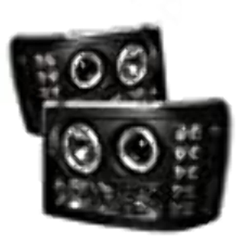 LED Halo Spyder Auto Projector Headlights Black/Clear