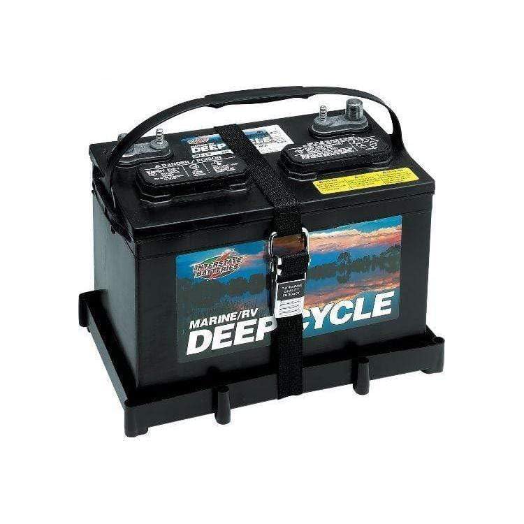Marine T-H Battery Holder Tray with Stainless Steel Buckle for 31 Series Batteries - Durable & RV Battery Holder with Secure Buckle & Easy Installation, Corrosion Resistant, NMMA Certified