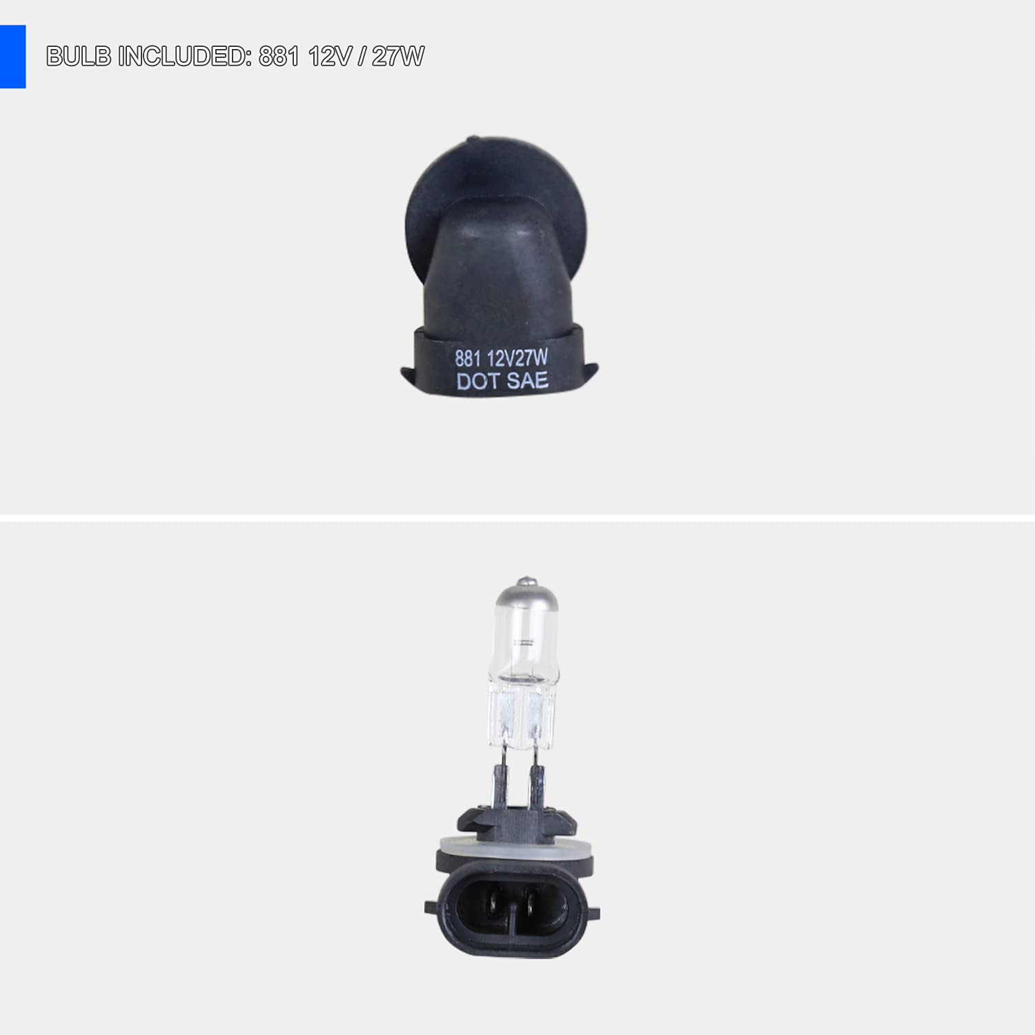 Fog Lights Spec-D Tuning Clear + Bulbs + Switch Compatible with 2012-2017 Hyundai Accent L+R Pair Assembly