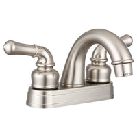 Dura Faucet RV Bathroom Sink Faucet DF-PL620C-SN - Smooth Turning 2-Lever (Brushed Satin Nickel)