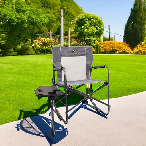 GCI Outdoor Portable Folding Rocking Chair Freestyle Rocker, Outdoor Camping Chair with Side Table