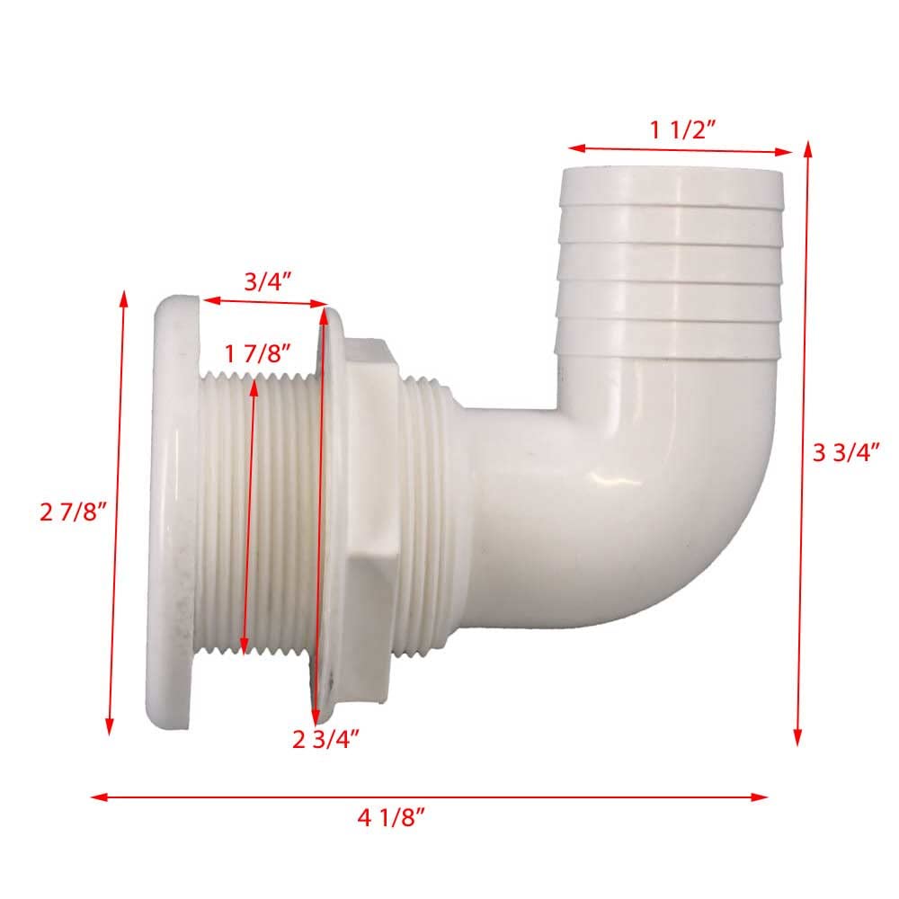 THRU-HULL 90DEG F/HOSE 1-1/2