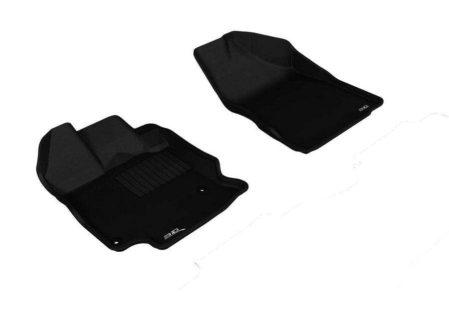 3D MAXpider Custom Fit Front Row All-Weather Floor Mat for Select Toyota Venza Models - Kagu Rubber (Black)