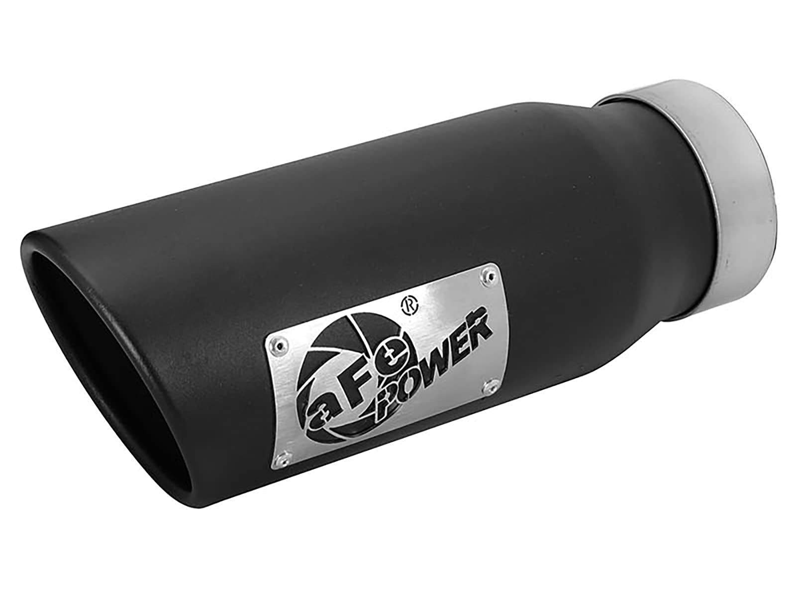 aFe Power 4" 409 Stainless Steel Exhaust Tip, Black, Left 49T35452-B12