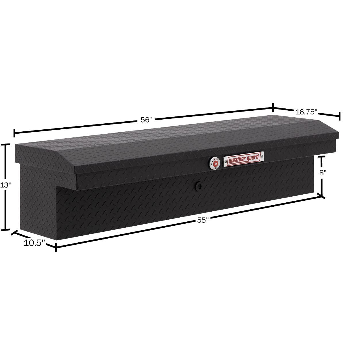 Weather Guard 56in Model 178-52-04 Low Profile Lo-Side Box, Aluminum, Textured Matte Black, 4.0 cu ft