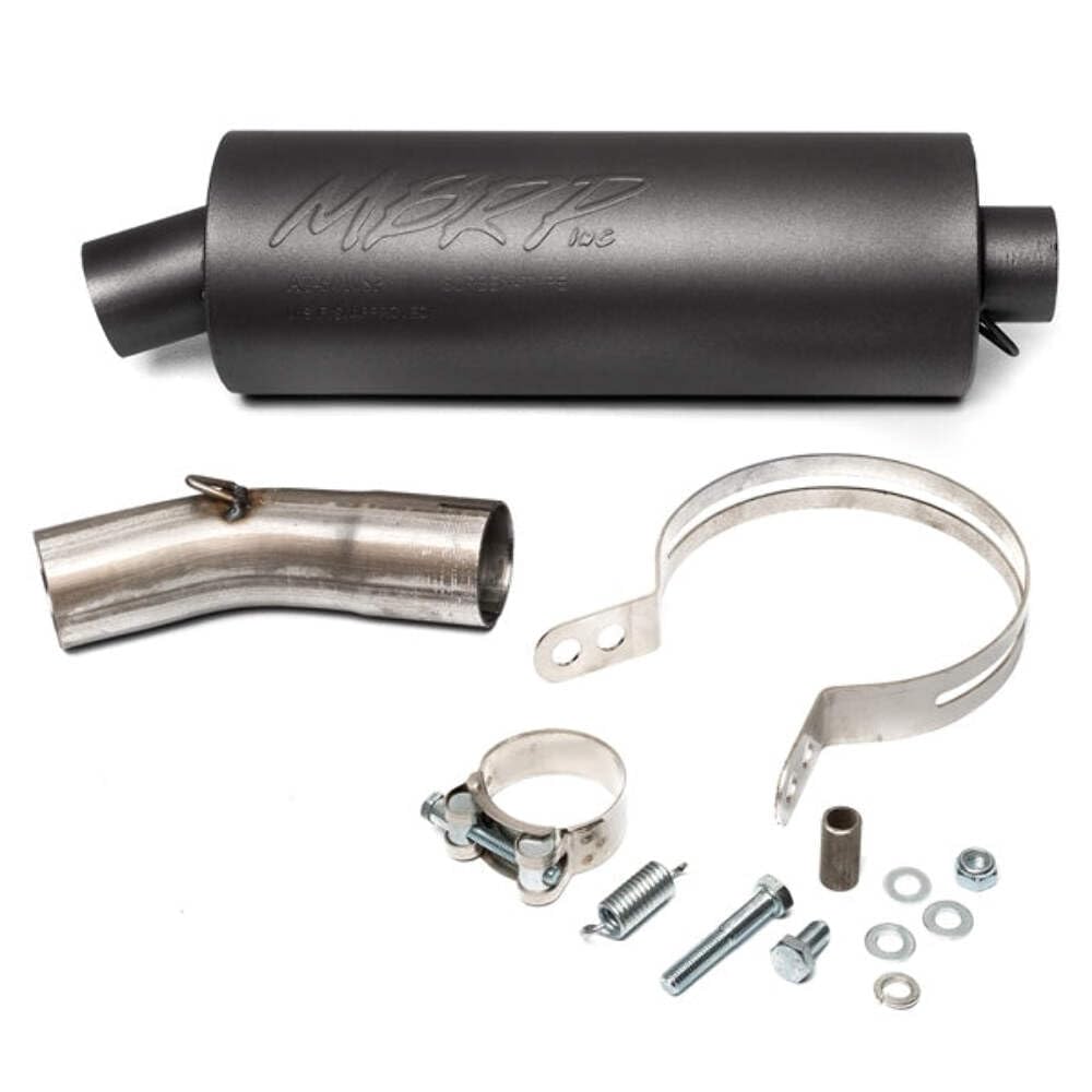 MBRP ATV Straight Core Slip On Muffler Exhaust AT-6400SP, Moderate Sound, Black Coated Aluminized Steel, Fits Yamaha YFM Raptor 660 2001-2005