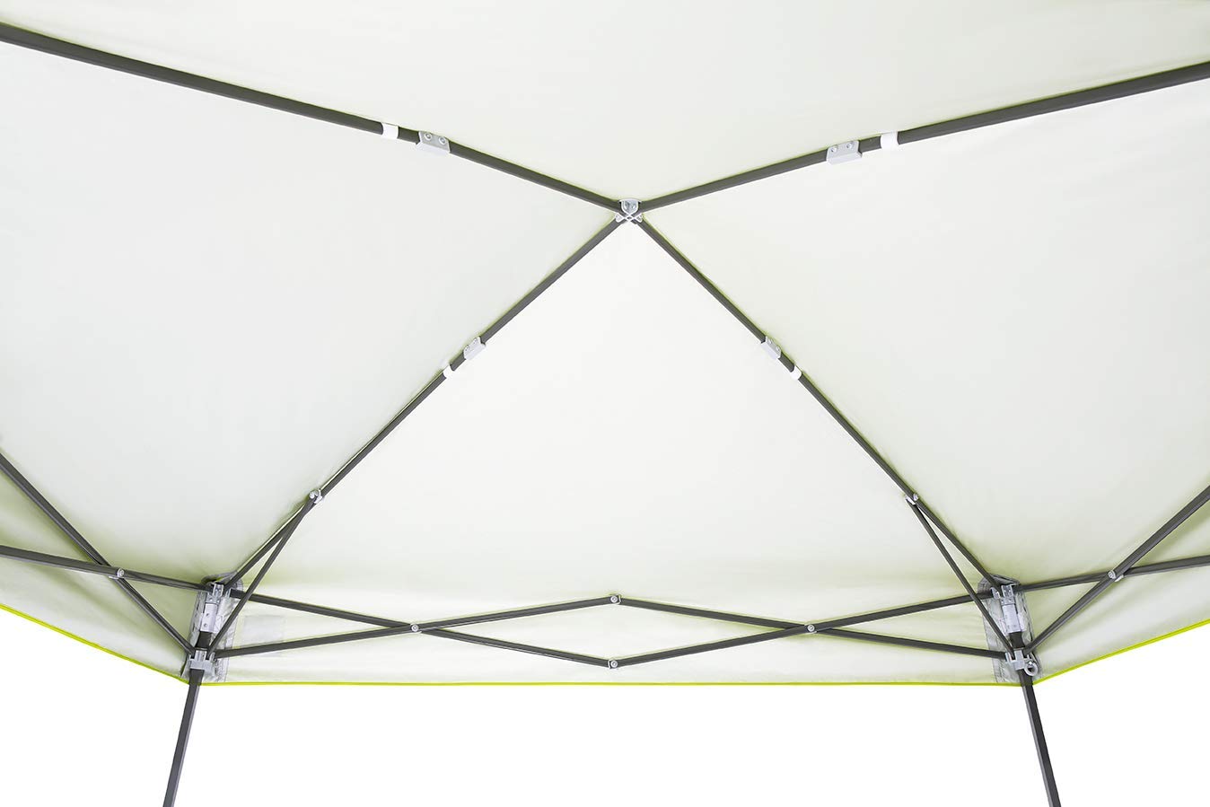 E-Z UP Instant Shelter Vista Canopy, 10' x 10', White Powder-Coated Steel Frame with Wide-Trax Roller Bag & 4 Piece Spike Set, Punch