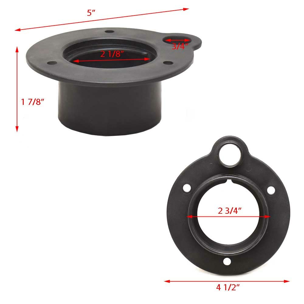 W/Fuel Port T-H MARINE SUPPLIES Rigging Flange BLK