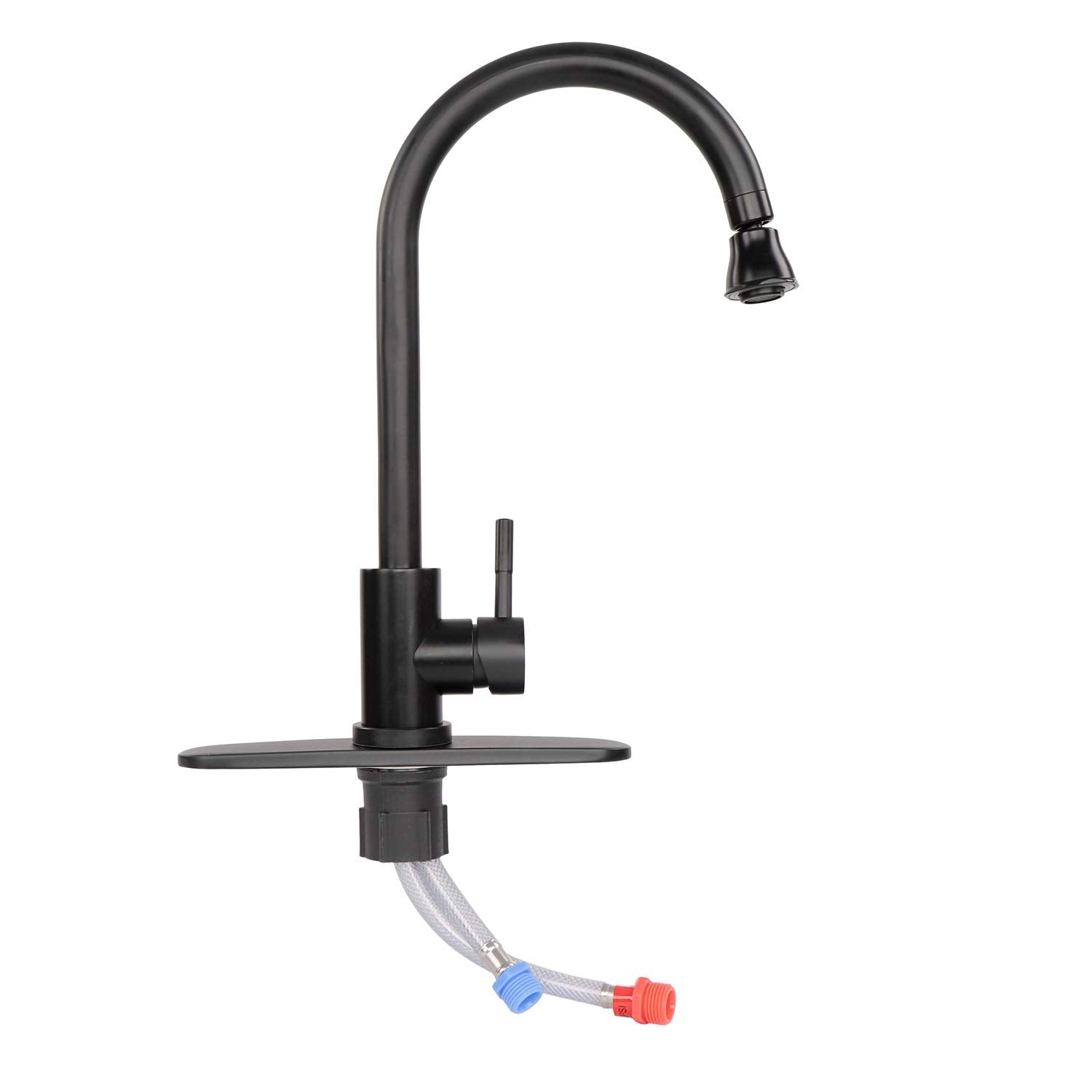 RV Kitchen Faucet Empire Faucets with Sprayer - Black Gooseneck Kitchen Faucet with Attached Sprayer Spout
