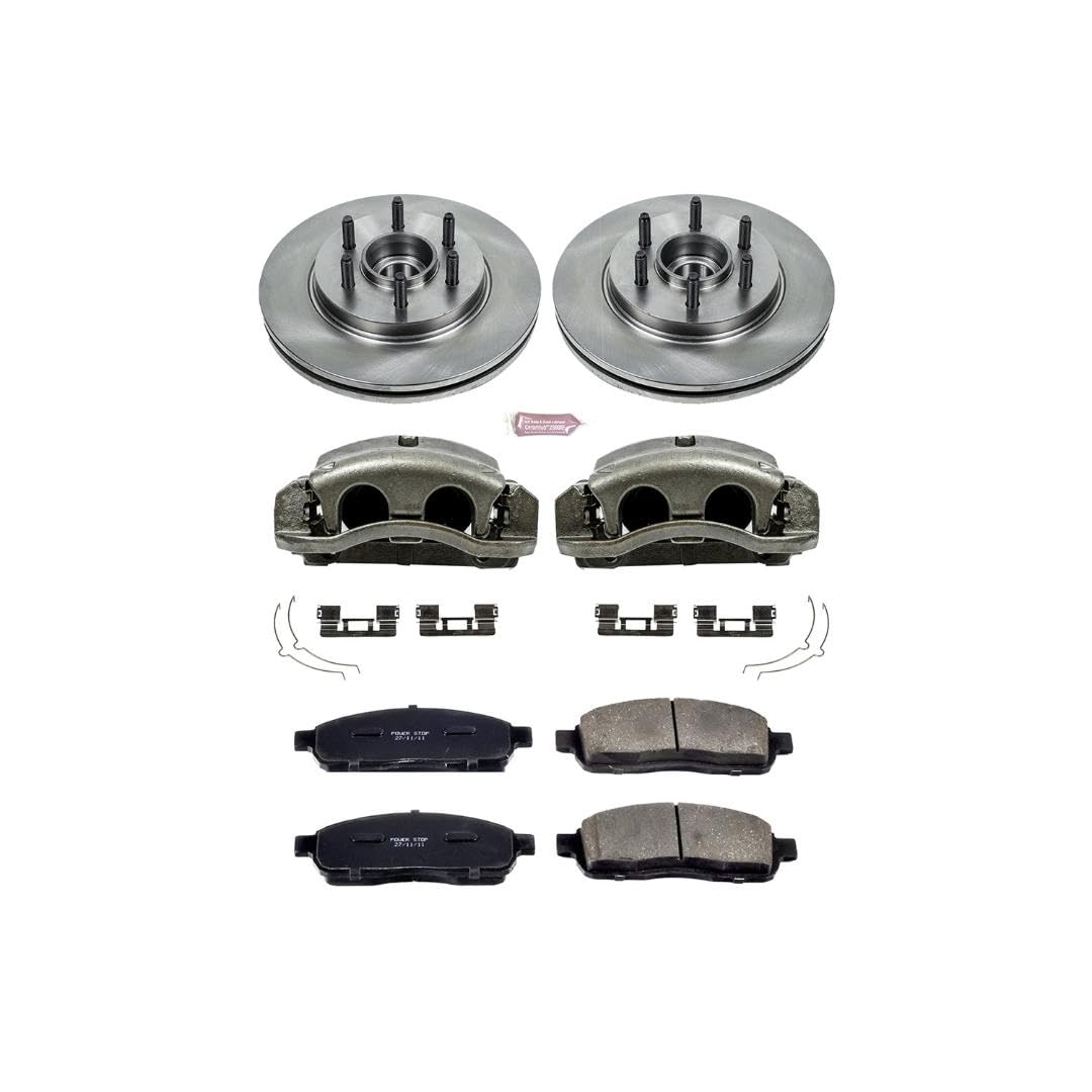 Power Stop KCOE1939A 1-Click Autospecialty OE Replacement Brake Kit with Calipers For Ford F-150 2005-2008, Lincoln Mark LT 2006-2008 [Model Specific]