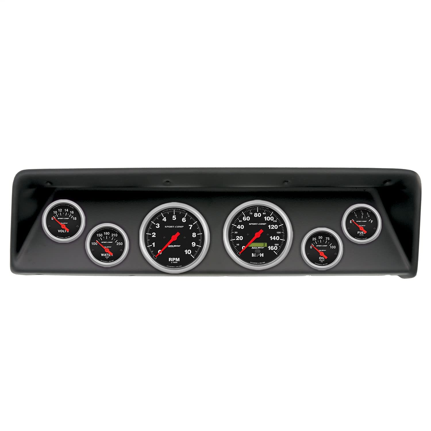 AutoMeter Dash Kit Direct Fit, (3 3/8" X2, 2 1/16" X4), Chevrolet Nova 66-67, Sport-Comp (2112-11)