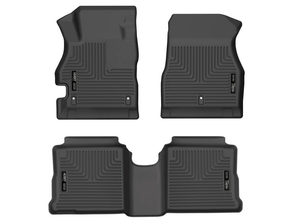 Weatherbeater Husky Liners Floor Mats | Fits 2020-2024 Nissan Versa | Front & 2nd Row, 3-pc Black - 95041