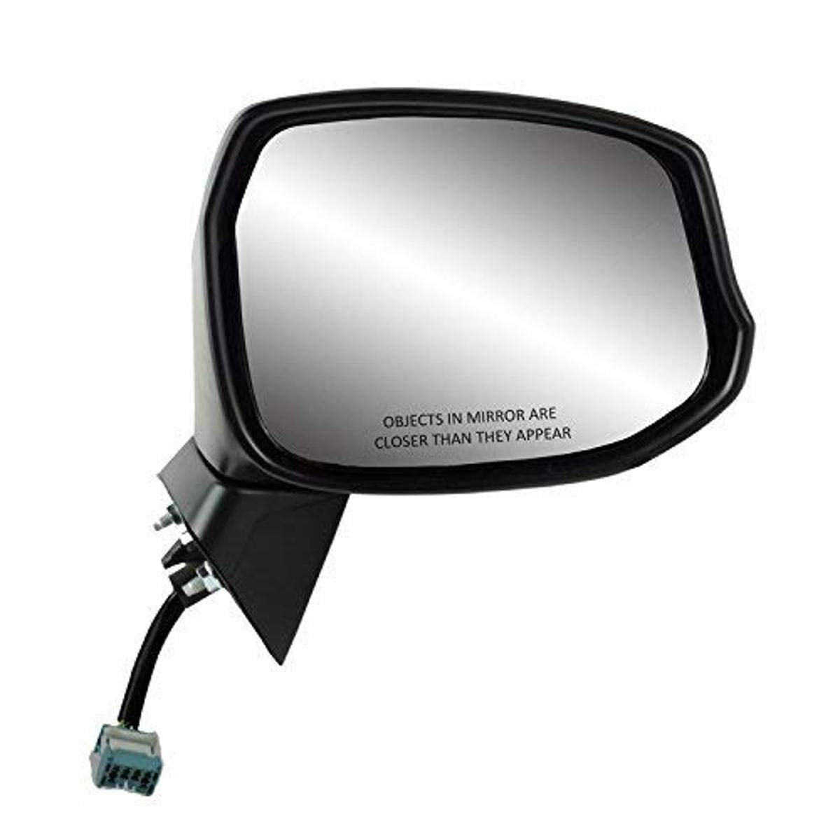 Fit System Side Passenger Mirror for Honda Civic Coupe, Sedan Model, Textured Black w/PTM Cover, Foldaway, Heated Power
