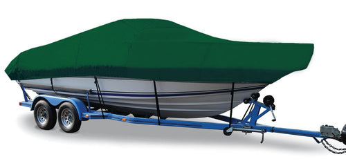 Semi-Custom Trailerite Boat Cover for Walk-Around Cuddy Cabin Boats with Inboard/Outboard Motor, Hunter Green (22'5" - 23'4" CL x 102" B)