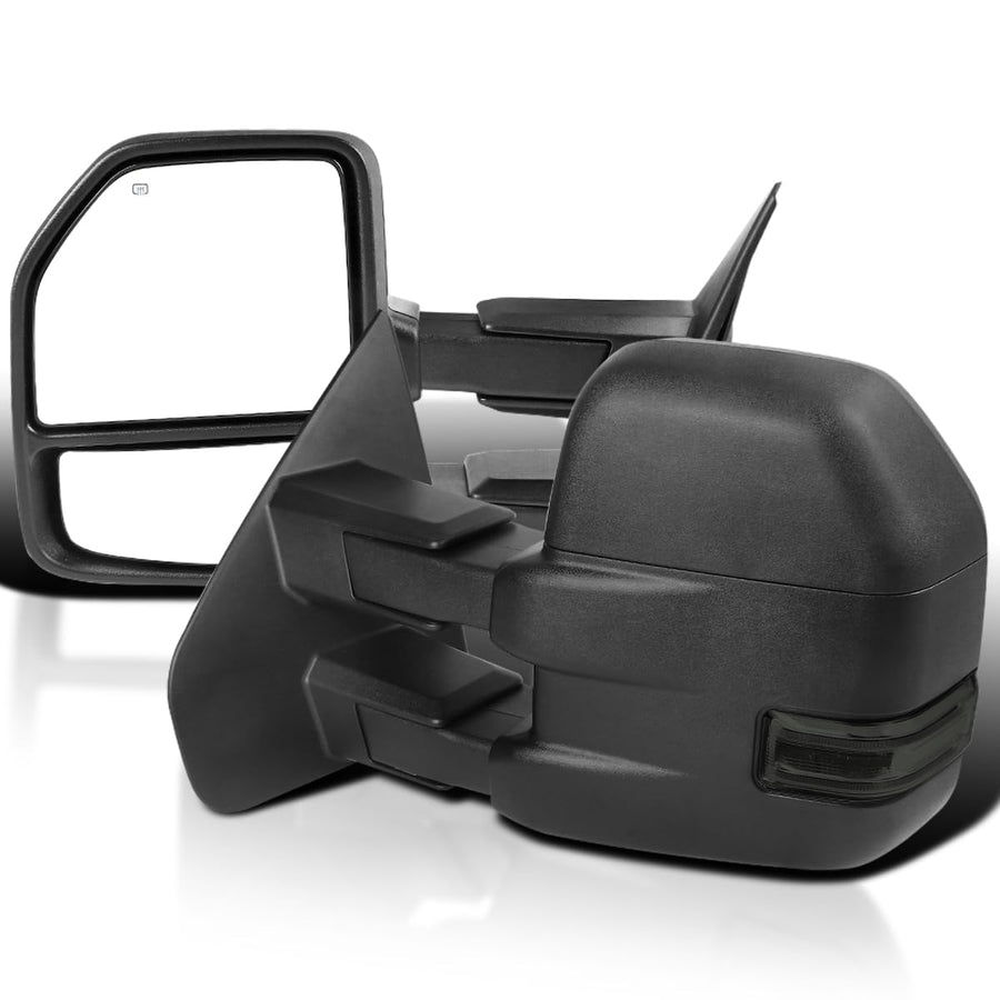 Spec-D Tuning Telescoping Power Heated Towing Side Mirrors Smoke LED Signal Compatible with 2004-2006 Ford F150 Left + Right Pair