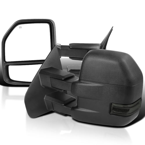 Power Heated Towing Mirrors Spec-D Tuning [2015 Look] w/Smoke LED Signal Compatible with 2007-2014 Ford F150 Pickup Left + Right