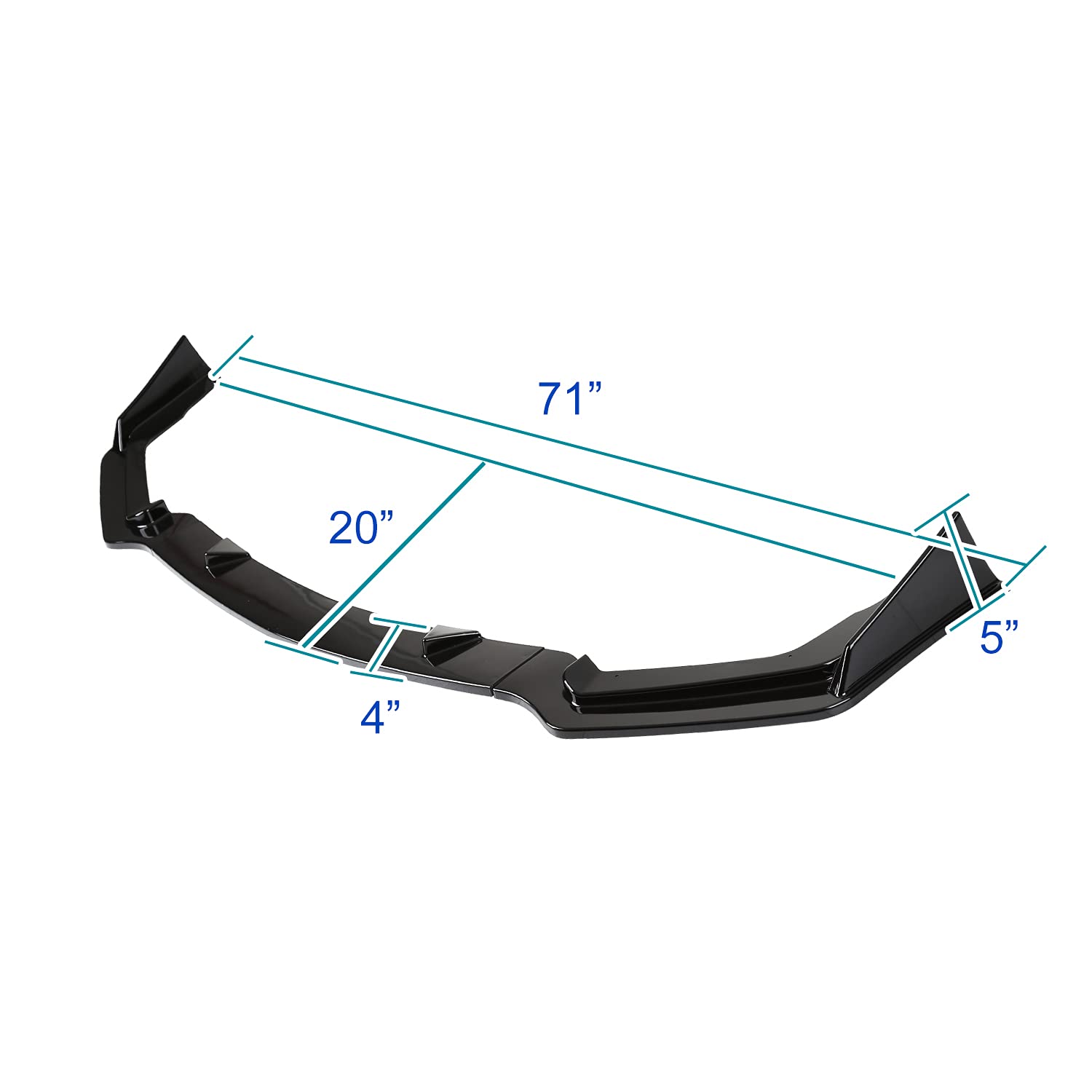 Glossy Black Spec-D Tuning Front Bumper Lip Spoiler Splitter Body Kit 3PC Compatible with 2014-2017 Infiniti Q50 Sport