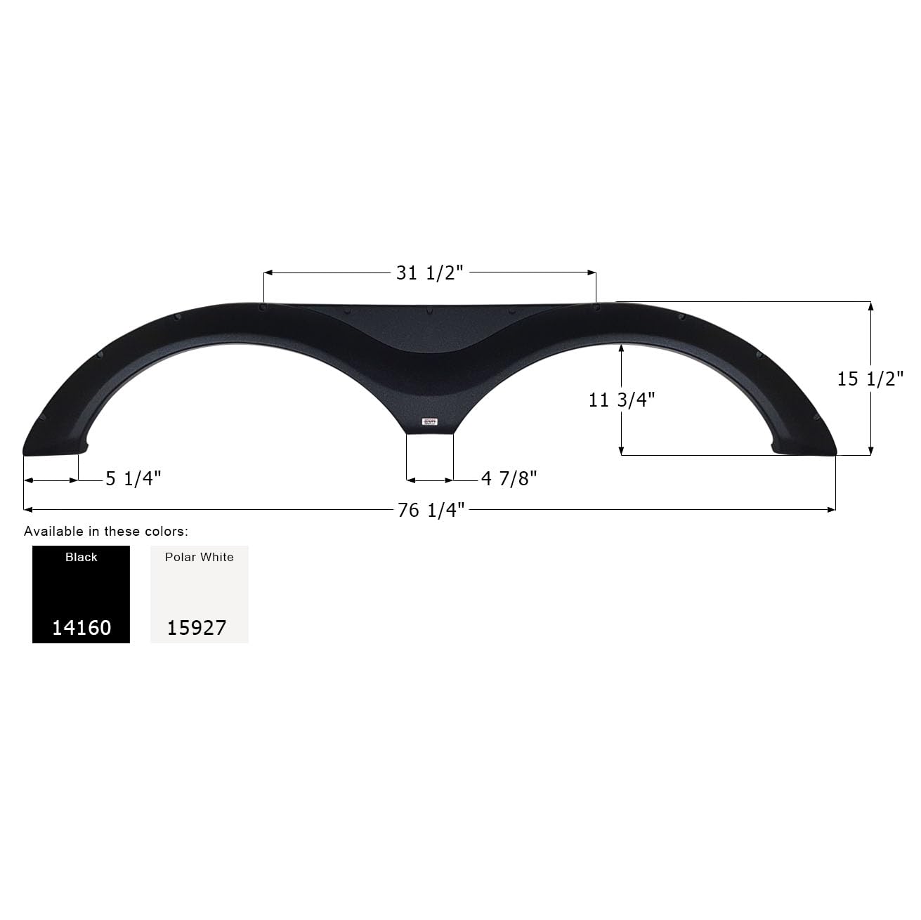 Tandem Axle Fender Skirt Icon 15927 for Keystone - Polar White FS4160